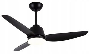 Stropný ventilátor HELIOS Čiernobiely | Jednosmerný motor s diaľkovým ovládaním | Svietidlo, 106 cm